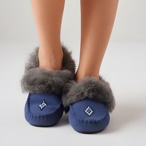 Manitobah Street Suede Fur Moccasins
